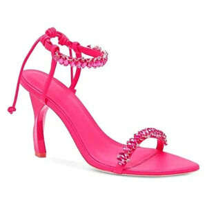Aje Women's Jewel Sculptural Strappy Heel Fuchsia Pink Size 37 EU (MSRP $325)